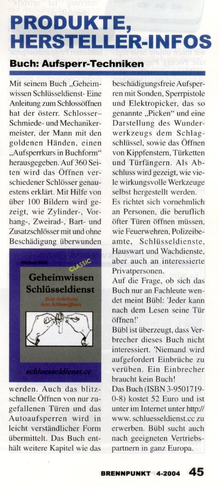 Text von der Feuerwehrzeitung Brennpunkt