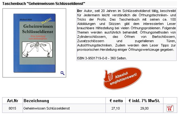 Cover Geheimwissen Schl�sseldienst