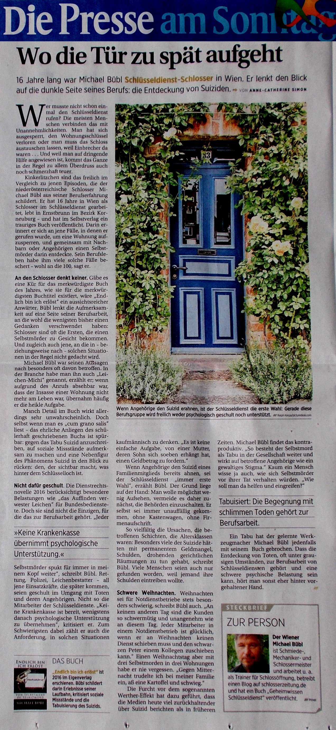 Die Presse, Selbstmord, Suizid