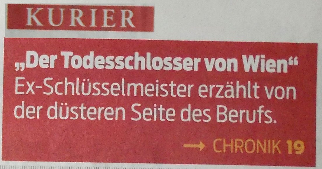 Kurier, Der Todesschlosser von Wien