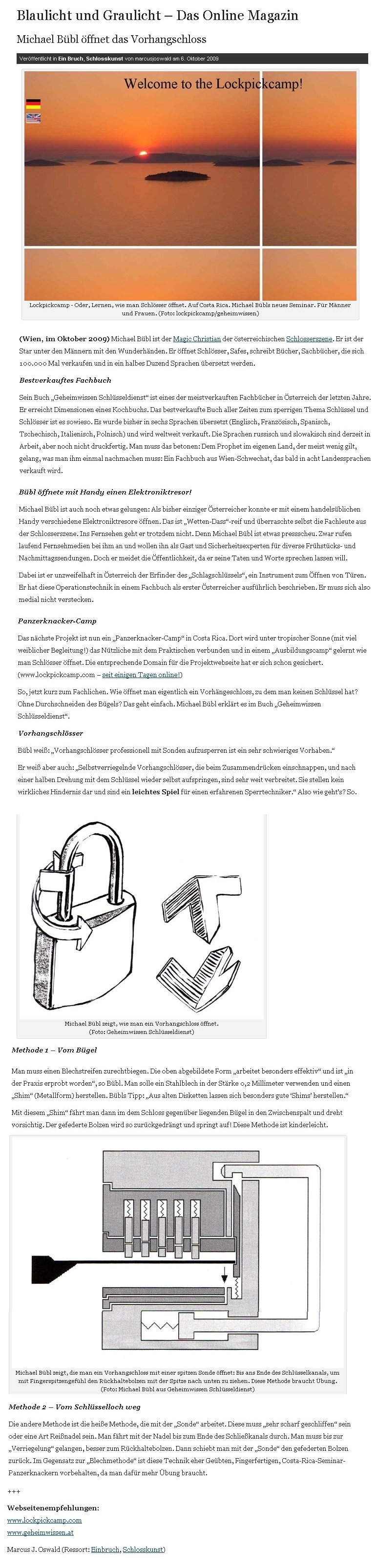 Marcus J. Oswald, Blaulicht und Graulicht