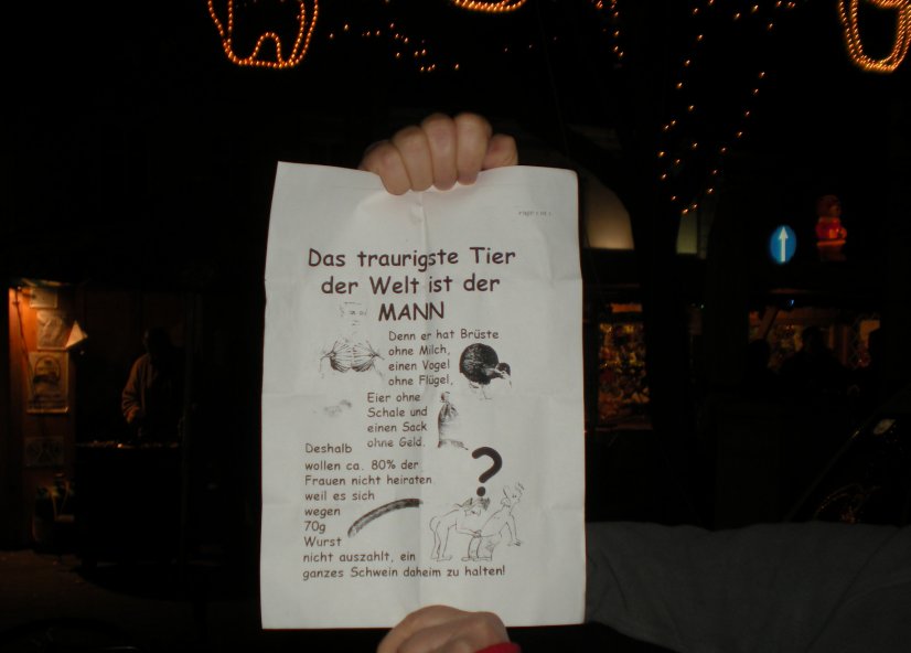 Adventmarkt, armer Mann