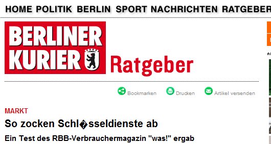 Berlin online, Schl&uuml;sseldienst, Abzocker